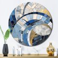 thumbnail image 1 of Designart "Constructing Blue Realms in Blue and Gold I" Abstract Shapes Oversized Wall Clock, 1 of 6
