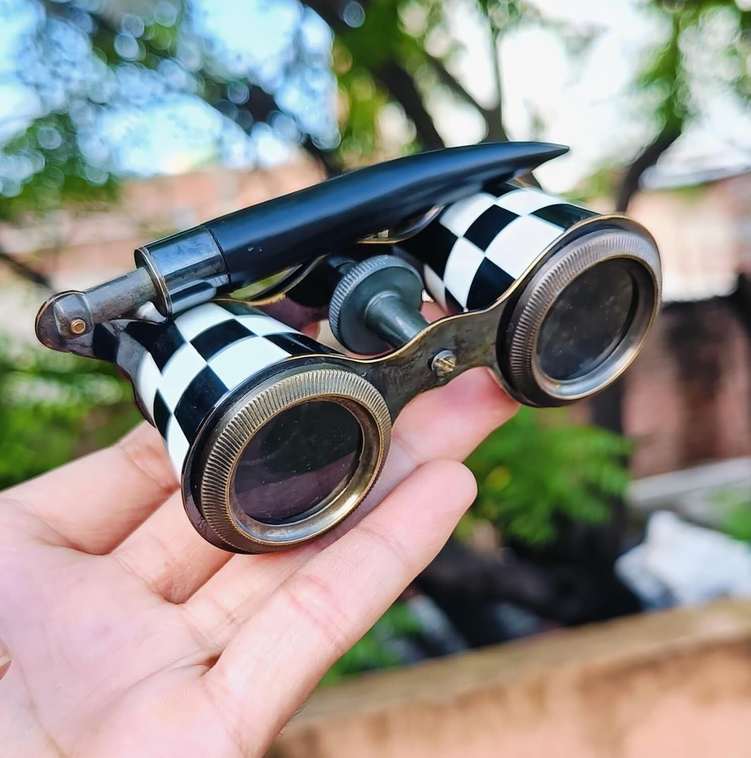 Binocular for Adults Brass Opera Binoculars with Handle -Pocket Size Handel
