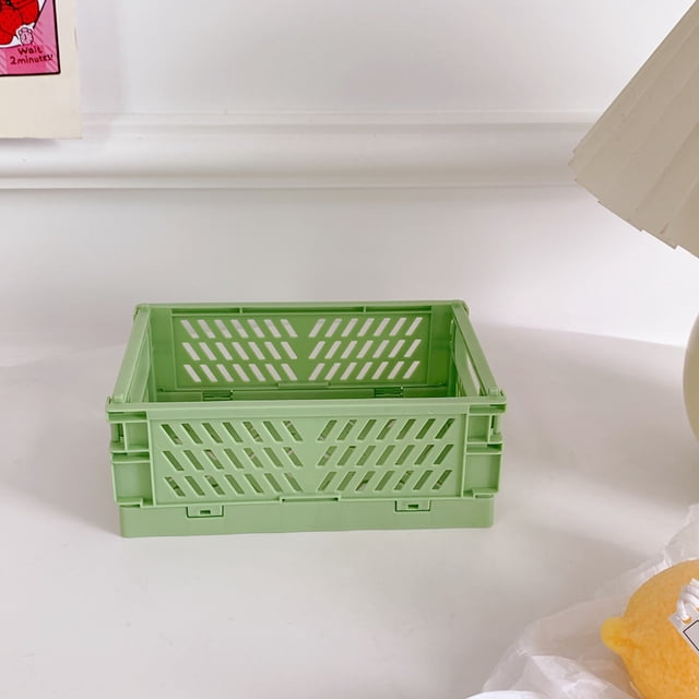 Mini Panier de Rangement Mini Panier de Rangement en Plastique Mini Panier de Rangement Pliable Petit Panier d'Organisation Petit Panier pour Papeterie Mini Panier de Rangement en Plastique Pliable Petit Organiseur