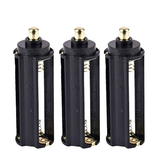 GBSELL 3Pcs Black Battery Holder for 3 x 1.5V AAA Batteries Handheld Flashlight Torch - 3 Pack, without Battery, 黑色,Black