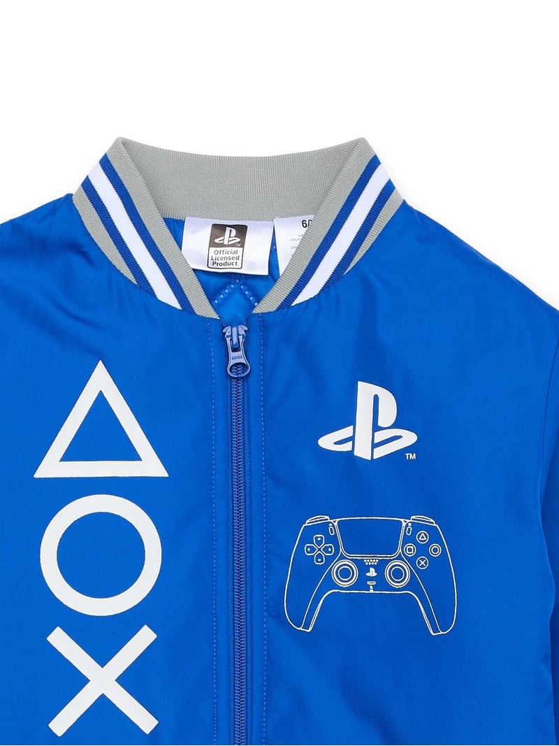 PlayStation Boys' Graphic Bomber Jacket, Sizes 4-16, Polyester