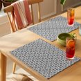thumbnail image 4 of Black Grey Boho Placemats Set of 6 Farmhouse Country Flowers Plaid Textured Place Mats Indoor Wipeable Table Mats Washable Cloth Dining Table Placemats for Kitchen Holiday Party Home Decor 13x19 Inch, 4 of 9