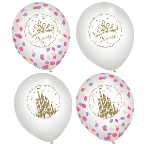 Disney Princess Once Upon A Time Confetti Filled Latex Balloons 6ct Walmart Com Walmart Com