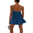 thumbnail image 3 of Women Loose Spaghetti Strap Dress Rhinestone Cutout Cocktail Party Mini A-line Dresses, 3 of 5