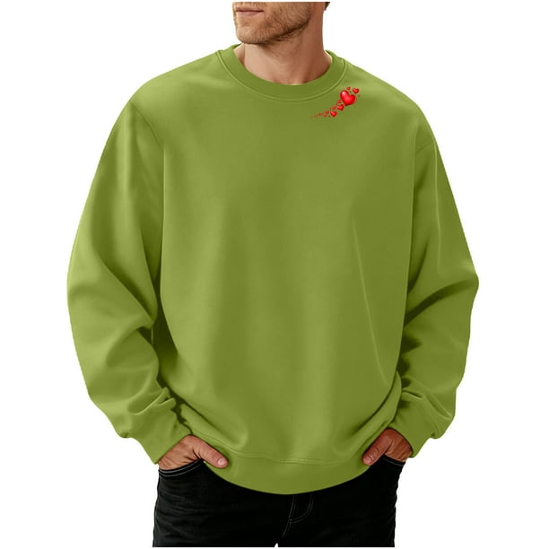 Ceisia Men's Valentine's Day Heart Print Sweatshirt | Relaxed Winter Casual Pullover Gift