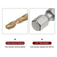 thumbnail image 4 of Uxcell 2pack Hex Shank Drill Bit 3.5mm M35 High Speed Steel Titanium Coated Twist Drill Bit 90mm Long with 1/4" Shank, 4 of 4