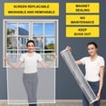 thumbnail image 3 of Density Mesh Window Screen, Precision Stitching & High-Density Mesh Technology for Gray Mesh White Frame, Up To Max 100 X 125Cm, No Punching & Breathable and Ventilation for Various Window Types, 3 of 5
