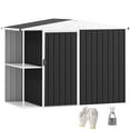 thumbnail image 3 of Outsunny 8 x 4ft Garden Storage Shed, Outdoor Metal Tool Shed with 2-Tier Storage Rack, Vents and Lock for Backyard, Patio, Lawn, Dark Gray, 3 of 10