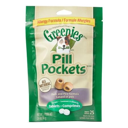 Greenies Pill Pockets Grain Free Capsule Size Natural Dog Treats Duck Flavor Formula, 2.6 Oz. Pack