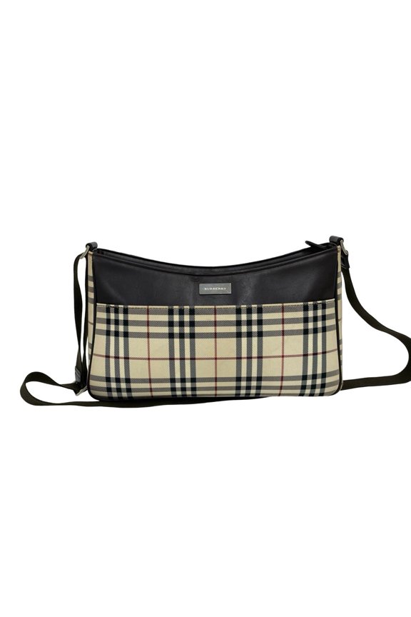 Pre-Owned BURBERRY Burberry Logo Hardware Nova Check Pattern Canvas Leather Genuine Shoulder...