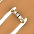 thumbnail image 4 of 1.00 Carat (ctw) 10K Yellow Gold Princess & Round Diamond Ladies Vintage Bridal 3 Stone Engagement Ring 1 CT, 4 of 4