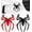 Black+Red, variant on 3D Spider Emblem, Personalized Cool Metal Spider Shape Logo Car Body Sticker, Decorative Badges Sticker for Bumper Fender Side Door Window, Exterior Car Accessories (Silver)