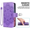 thumbnail image 5 of Compatible with Samsung Galaxy S22 Ultra 5G Wallet Phone Case and Tempered Glass Screen Protector Flip Credit Card Holder Stand Mandala Flower Cell Cover for S22ultra 22S S 22 S22ultra5g 6.8 Purple, 5 of 9