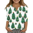 thumbnail image 1 of Blusas informales con cuello en V y mangas 3/4 para niños y niñas de 3 a 14 años, 1 of 6