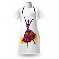 thumbnail image 3 of Wording Apron, Silhouette Grungy Female Dancer with Never Miss a Chance to Dance Message, Unisex Kitchen Bib with Adjustable Neck for Cooking Gardening, Adult Size, Multicolor, by Ambesonne, 3 of 4
