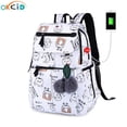 thumbnail image 2 of OKKID-Mochilas de escuela con dibujo de gato para niñas y niños, maletín escolar para ordenador portátil con usb con animación bonita xuanjing unisex, 2 of 2
