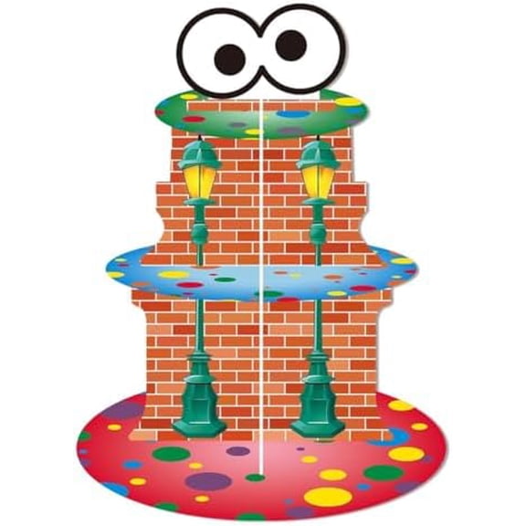Cartoon Eyes Cupcake Stand Colorful Cartoon Street Birthday Party Supplies Cake Table Decorations 3 Tier Cupcake Tower Tiered Dessert Stand for Birthday Party Decorations
