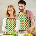 thumbnail image 5 of Multi Color Checkerboard Checkered Pattern Apron-Garden Aprons for Women with Pockets-Cotton Linen Waterproof Kitchen Cooking Gardening Aprons Adjustable for Kitchen,Cooking,BBQ and Salon 33x27 Inch, 5 of 7