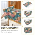 thumbnail image 2 of Yayeee Collapsible Cube Storage Bin with Lid Fabric Closet Decorative Basket with Handles, Pink Water Lilies Pattern, 2 of 7