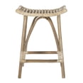 thumbnail image 3 of SAFAVIEH Leda Farmhouse Solid Rattan Counter Stool, Grey White Wash, 3 of 8