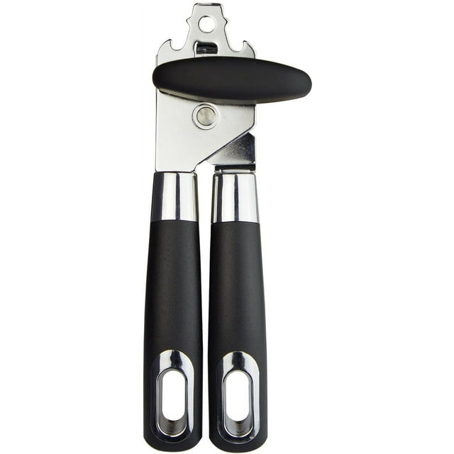 Lata, lata, manual de seguridad alimentaria FDA de acero inoxidable, diseño antideslizante ergonómico, libre de óxido, perilla grande para una fácil rotación, borde liso del restaurante familiar