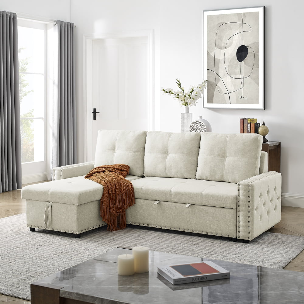 Convertible Sectional Sofa, L Shaped Couch with Reversible Chaise, 2 ...