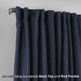 thumbnail image 3 of 3S BROTHERS Solid Linen Look Curtains Drapes Home Decorative Set of 2 Panels Linen Window Curtains Hanging Back Tap & Rod Pocket Nursery Room Bedroom Office - Navy Blue 52"x63" Each, 3 of 7