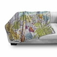 thumbnail image 3 of New York Soft Flannel Fleece Throw Blanket, Urban Theme Watercolor Style Effect Landscape of City Life Skyscrapers, Cozy Plush for Indoor and Outdoor Use, 50" x 60", Yellow and Sky Blue, by Ambesonne, 3 of 6