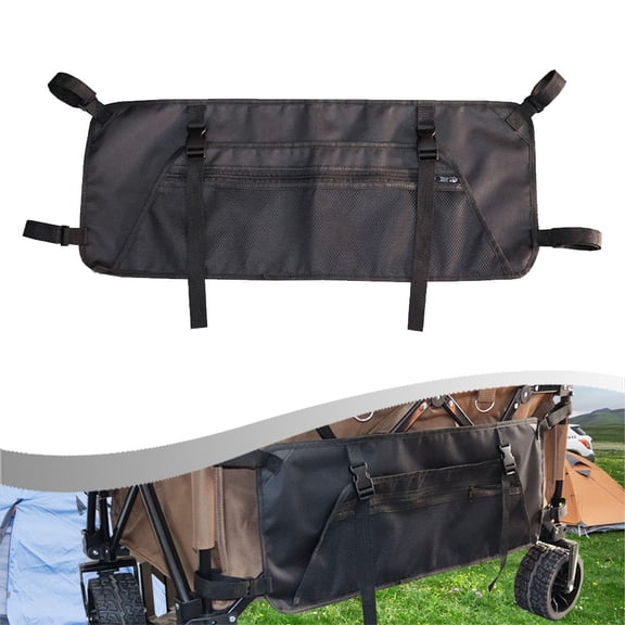 Versatile Camping Trolley Side Storage Bag Removable Folding Travel Cart Sidebag