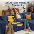 thumbnail image 6 of JONPONY 109”Cloud Sectional Couch, Boneless Modular Sofa with L-Shape Chaise, Deep Seat Corduroy Couch, No Assembly Required, Modern Upholstered Sectional for Living Room Apartment Bedroom,Blue, 6 of 11