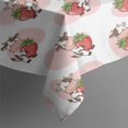 thumbnail image 2 of Pink Cow Strawberry Pattern Rectangle Tablecloth 60"x102",Waterproof Polyester Rectangle Table Cloth, Wipeable Spillproof Polyester Tablecloth for Dining, Camping, Indoor and Outdoor, 2 of 6