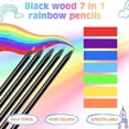 thumbnail image 2 of Lápices de Arcoíris de Madera 7 en 1, Lápices Multicolores, Suministros Artísticos de Colores Surtidos para Dibujar, Colorear, Dibujar, 24 Piezas, 2 of 5