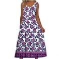 thumbnail image 2 of Bajo Vestido Pantalones Cortos Mujeres Casual Cuello Redondo Impresión Bolsillos sin Mangas Vestido Vestido Corto para Mujeres Verano, 2 of 5