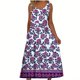 thumbnail image 2 of Bajo Vestido Pantalones Cortos Mujeres Casual Cuello Redondo Impresión Bolsillos sin Mangas Vestido Vestido Corto para Mujeres Verano, 2 of 5