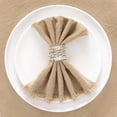 thumbnail image 4 of Holzlrgus Handmade Cloth Napkins with Fringe Set of 8 Caramel Cotton Linen Napkins 18"x18" Rustic Dinner Napkins Bulk for Wedding Party Baby Shower, 4 of 7