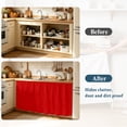 thumbnail image 4 of Christmas Red Cabinet Curtain 32"Wx55"L, Dustproof Pantry Door Curtain with Self Adhesive Tape, Modern Simple Xmas Red Backdrop Tall Storage Cover Privacy Drape for Bathroom Kitchen Laundry Room, 4 of 9