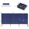 thumbnail image 2 of Anbuy 9 Drawer Dresser Navy with Gold Handles for Bedroom, Chest of Drawers & Long Dresser with Deep Drawers, Modern Wood Dressers for Closet Living Room（Navy Blue）, 2 of 7