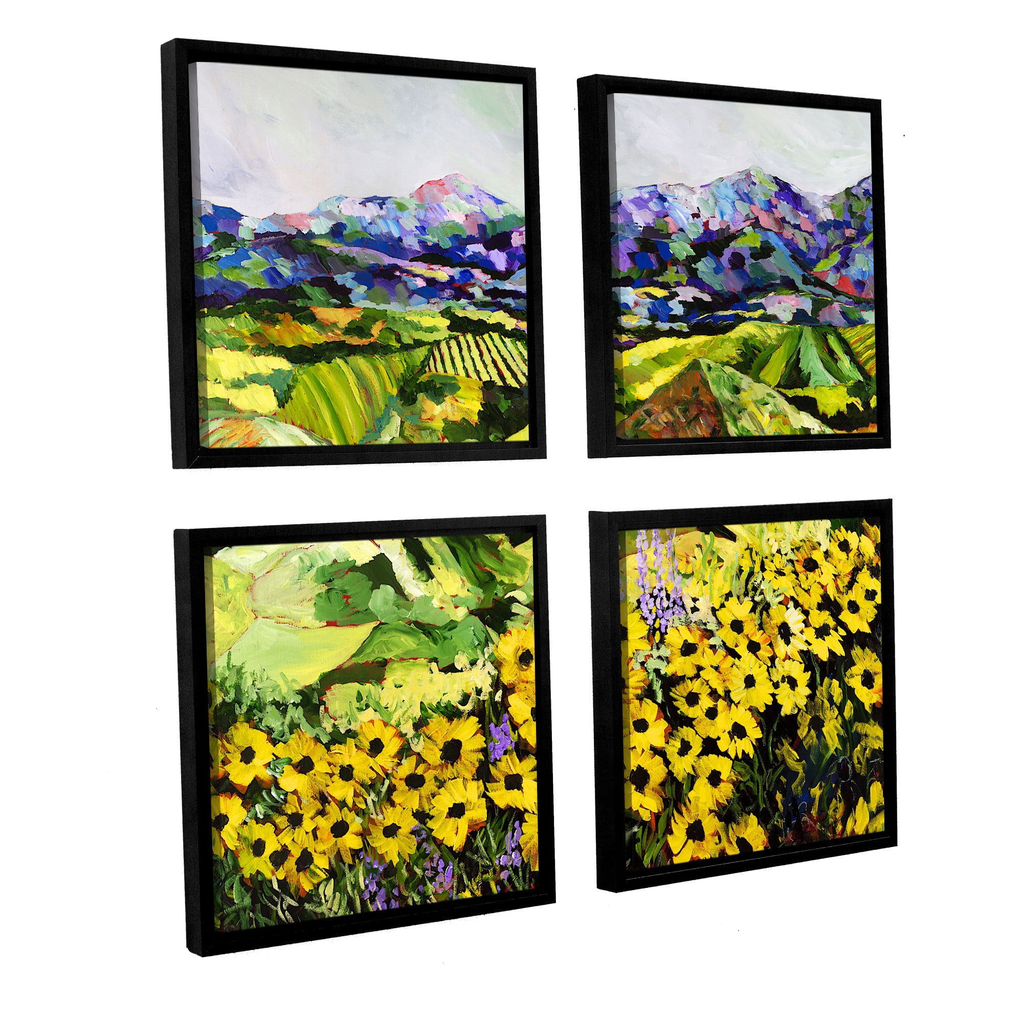 ArtWall Allan Friedlander "Sweet Bluff" 4-Piece Floater-framed Canvas Square Set