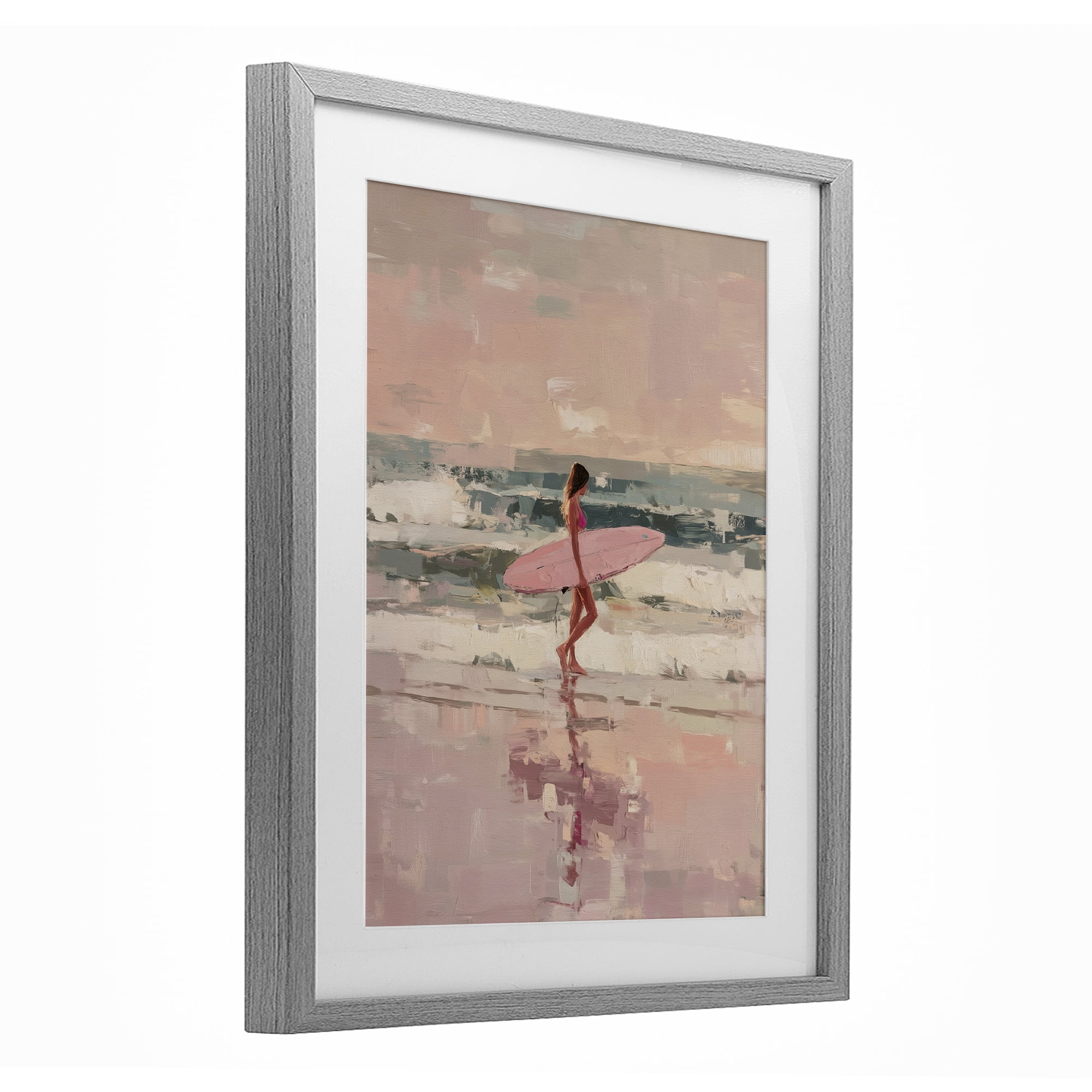 Stupell Industries Rider Of The Waves Gray Framed Print Under Glass, design by Svetlana Aleynikova