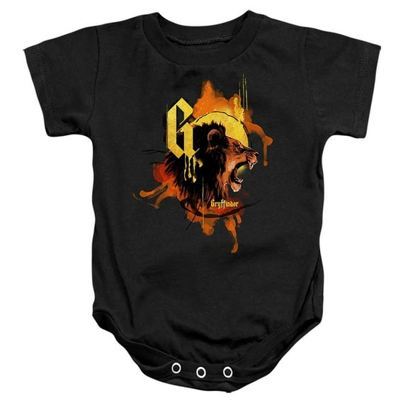 Harry Potter Urban Elegance Gryffindor Lion Unisex Infant Snap Suit for Baby (12 Months) Black