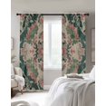 thumbnail image 4 of Pink Green Boho Kitchen Curtains Abstract Medieval Vintage Ethnic Floral Cafe Short Curtains for Bathroom Blackout Window Curtain Small Window Treatment Drapes for Bedroom Living Room 27.5"x39"x2, 4 of 9