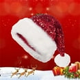 thumbnail image 4 of Felirenzacia Christmas Felt Hat, Red Sequin and White Fluffy Santa Hat, Christmas Party Gift, Unisex Santa Claus Hat, 4 of 4