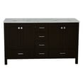 thumbnail image 2 of Horizon 60" Double Bathroom Vanity with Chocolate Cabinet and Engineered Carrara Top, 2 of 4