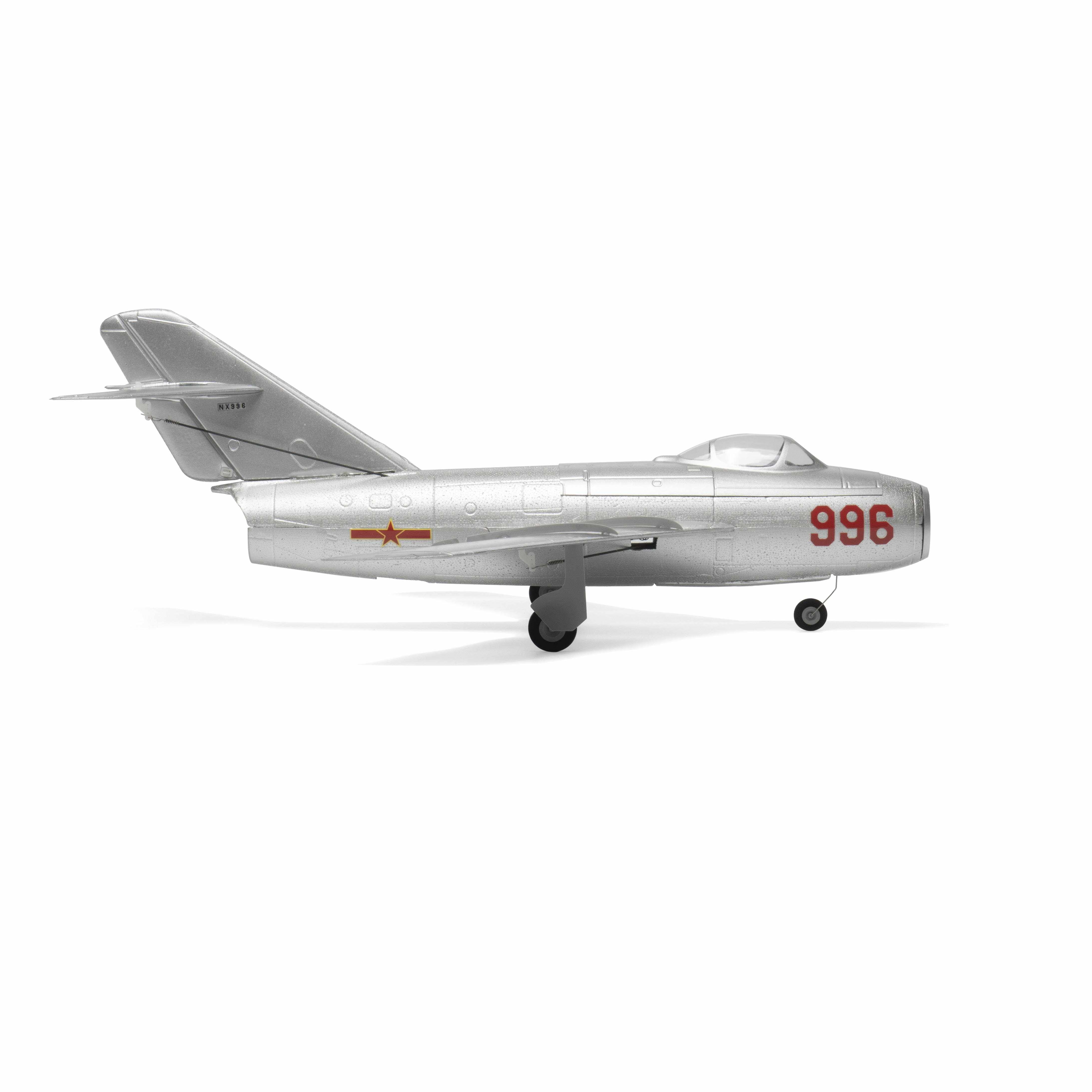 MinimumRC MiG-15 RC Plane, 30mm 4CH Brushless Motor Ducted Fan Jet RC Aircraft with 2S Gyro Stabilized for Hobbyists