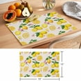 thumbnail image 6 of Yellow Lemons Placemats Set of 6 Farmhouse Summer Botanical Leaves Flowers Place Mats Indoor Wipeable Table Mats Washable Cloth Dining Table Placemats for Kitchen Holiday Party Home Decor 13x19 Inch, 6 of 9