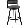 thumbnail image 2 of Home Square 26" Bar Stool in Gray Faux Leather and Black Metal - Set of 2, 2 of 8