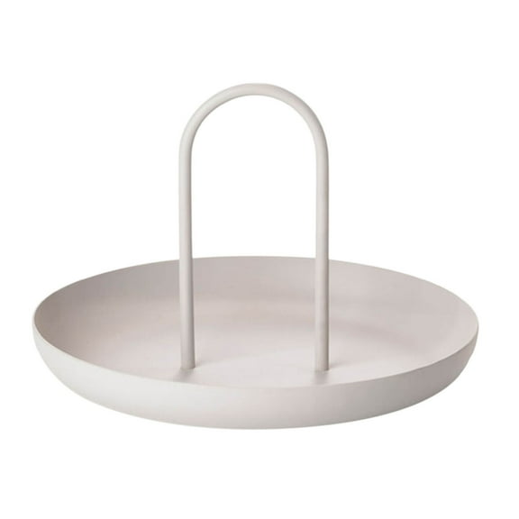 Dengmore Round Jewelry Tray Meal Rings Trays Storage Sundries Tray With Handle Home Decor for Home