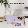 thumbnail image 5 of Compatible with Samsung Galaxy A53 5G Case Love Heart Plating Wristband Luxury Elegant Case Camera Protector Soft TPU Kickstand Protective Corner Back Cover Galaxy A53 5G Case -Purple, 5 of 11