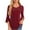 Red, variant on Ltctricy Women's Sequin Tops 3/4 Length Bell Sleeve Crew Neck Pleated Front Sparkly Glitter Mesh Tunic Tops Dressy Casual Blouses(Red,X-Large)