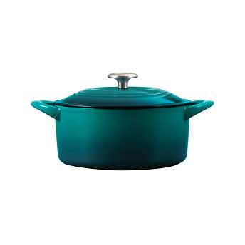 Tramontina Teal Covered Enameled Cast Iron Braiser Dutch Oven 4QT 3.7L 12  NEW 